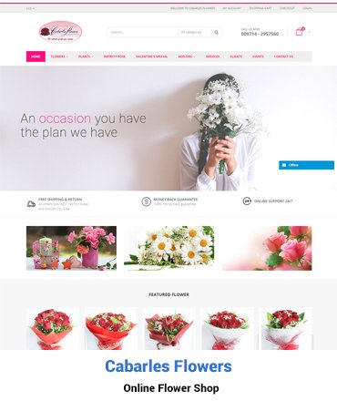 Ecommerce Website Design & Development -cabarlesflowers