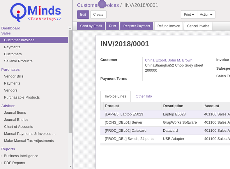 customer invoice details