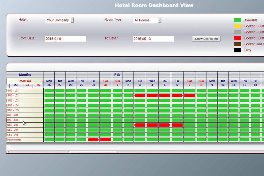 1 Room Availability Dashboard